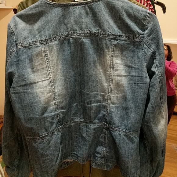Live a little open biker denim jacket - Picture 3 of 4